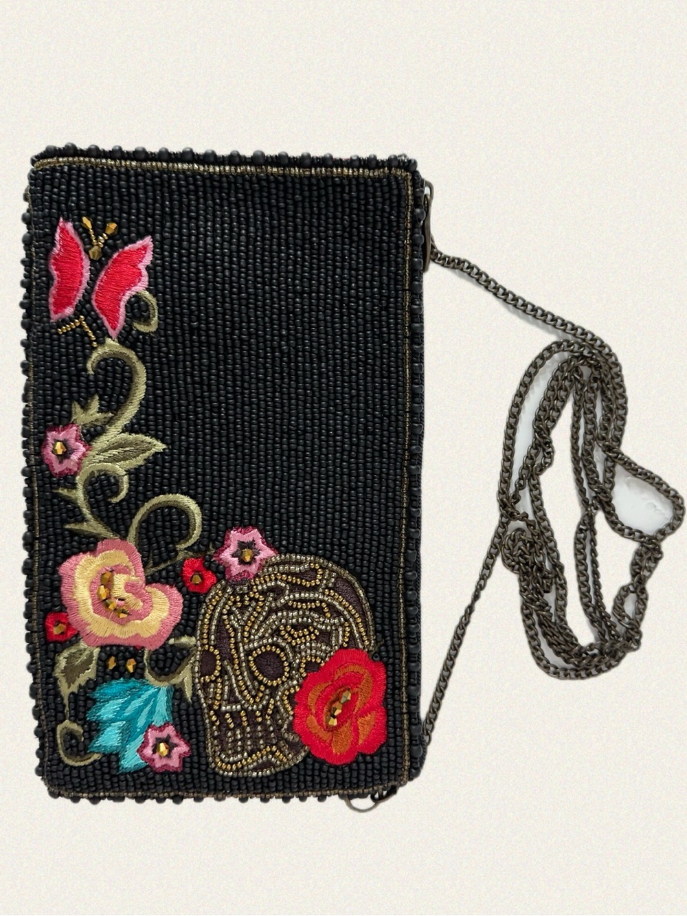 Mary Frances Beaded Skull Phone Crossbody Bag - Picture 3 of 5